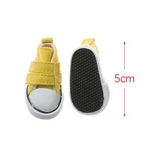 5cm uzunluk Denim tuval Mini Sneakers 1/6 ölçekli bebek ayakkabı yüksek Top Plimsolls oyun evi oyuncak aksesuarları