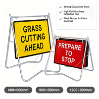 Support de signalisation routière temporaire et portable en acier pour panneaux oscillants, pour contrôle du trafic extérieur en Australie