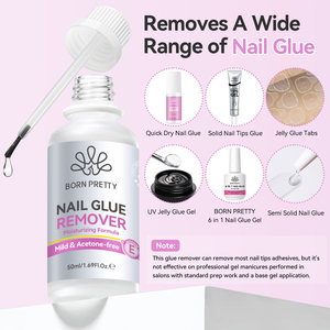 Removedor de pegamento para uñas postizas BORN PRETTY de 50 ml, gran capacidad, hipoalergénico, con vitamina E, sin acetona, sin residuos. - Product Image 4