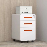 Diviseurs modernes mobiles Socle de rangement Mobile Small 3 Drawer Key Lock Furniture Steel Office Metal Assembled Classeurs