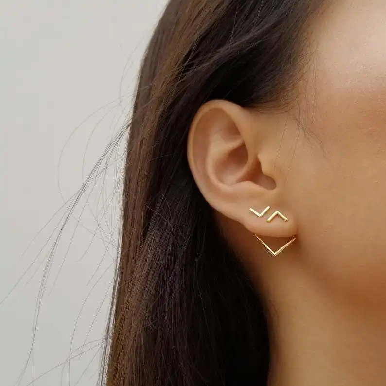 Einfache Luxus neue Mode Design schöne quadratische drei dimensionale S925 Silber Ohrringe Statement Ohrringe für Frauen