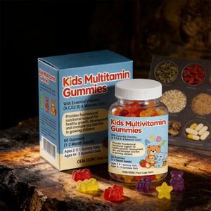 OEM/ODM Çocuklar İçin Çoklu Vitaminli Jelibonlar Bağışıklık ve Büyüme Desteği Pektin Bazlı Glutensiz GMP Sertifikalı Besin Takviyesi - Product Image 6