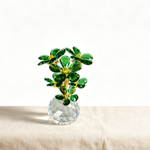 Ornement floral en cristal multicolore avec base en diamant, vente en gros d'usine, gravure personnalisée, figurine de bouquet de fleurs en cristal - Product Image 4