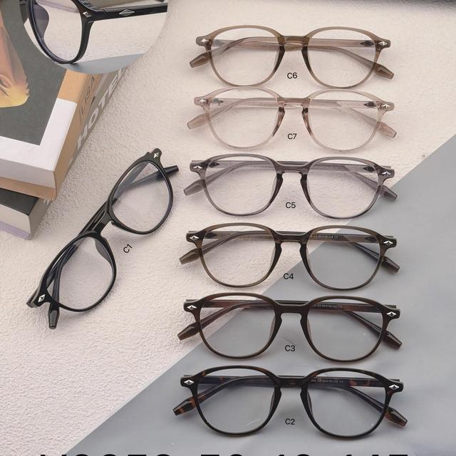 2026 New Fashionable Color Multi Class Decoration Face Shaped Eyeglass Frame Lake Green Amber Versatile Eyeglass FrameY6658