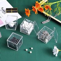 Boîte en acrylique transparente, cube carré en plastique, petits contenants carrés en plastique avec couvercle, boîte de rangement