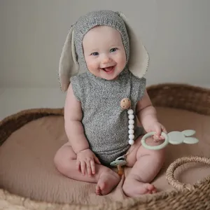 नई मजेदार बेबी Teether Bpa मुक्त पशु बनी खरगोश आकार कस्टम खाद्य ग्रेड सिलिकॉन रूढ़िवादी Teether अंगूठी