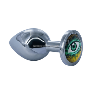 Großhandel <span class=keywords><strong>Anal</strong></span> Spielzeug Augen Design Set Schwarz Silikon <span class=keywords><strong>Anal</strong></span> Plug mit Red Jewel Sexspielzeug Jewel Butt Plug - Product Image 2
