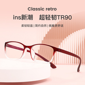 คลาสสิค เรโทร วัสดุนำเข้าจากสวิสเซอร์แลนด์ กรอบแว่นตาทรงสี่เหลี่ยม ครึ่งกรอบ สำหรับผู้ใหญ่ ทั้งชายและหญิง ทนทาน - Product Image 5