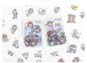 Autocollants kawaii fille, étiquette transparente en verre, personnalisé en plastique, dessin animé, pour journal planificateur, 40 pièces, offre spéciale - Product Image 6