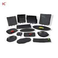 Vaisselle en plastique mélamine noire de haute qualité Japandi Design assiette à motif végétal incassable ensembles de vaisselle durable fêtes