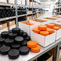 Pucks de hockey orange en vrac, pucks de hockey sur glace en caoutchouc personnalisés avec logo, pucks d'entraînement standard de 76,2 mm