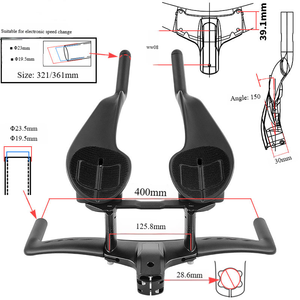 Guidon aérodynamique en fibre de carbone BXT pour <span class=keywords><strong>triathlon</strong></span> et contre-la-montre, adapté aux vélos de route - Product Image 3