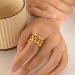 Open Custom Hip Hop Twist 18k Gold Plated Geometric <strong>Stainless</strong> <strong>Steel</strong> Snake Cuff Rings <strong>Wholesale</strong> <strong>Jewelry</strong> Fashion Ring For Women - Product Image 3