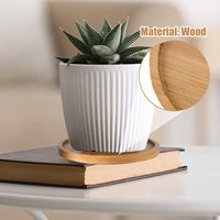 Plateau rond en bambou Tailai de 2,4 pouces pour plantes, soucoupe de pot de fleurs, plateaux de récupération d'eau pour intérieur, table, bureau, extérieur, décorations de jardin