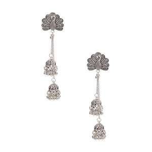 Boucles d'oreilles pendantes paon vintage, plaqué or antique, alliage de zinc, bijoux de fête pour femme - Product Image 5