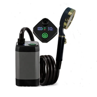 Ensemble de douche d'extérieur rechargeable Pompe de douche portable d'extérieur Affichage de température de douche de camping électrique pour le lavage de voiture Bain pour animaux de compagnie