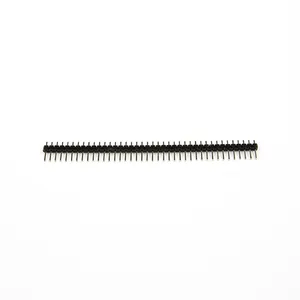 2.54mm Male Breakable Pin Header Strip 40Pin 1x40P Single Row Straight Gold Plated Male Pin Header Strip Connector Black