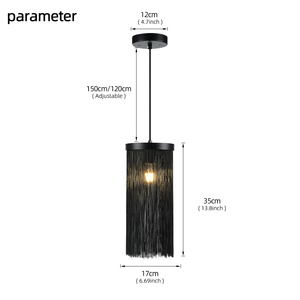 Lampu Gantung Mini Modern Industrial Hitam untuk Pulau Dapur Ruang Makan Kamar Tidur Samping Tempat Tidur - Product Image 2