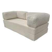 Sofá Cama Modular Compresible de 2 Plazas, Forma Cuadrada, Tapizado en Tela, Relleno de Espuma, Diseño Moderno para Sala de Estar, Centro Comercial, Hotel