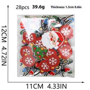 Patch brodé thermocollant coloré Père Noël de Noël avec bande lumineuse pour vêtements - Product Image 2