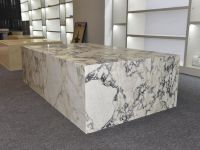 SH STONE Pierre Naturelle Italie Calacatta Viola Table Basse En Marbre Table Basse Haut De Gamme Socle En Marbre Table Centrale Moderne De Luxe