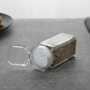 Couvercle secoué en plastique bon marché Certifié LFGB Logo personnalisé 100ml <span class=keywords><strong>Poche</strong></span> carrée vide Salière et poivrière avec bouteille en verre - Product Image 1