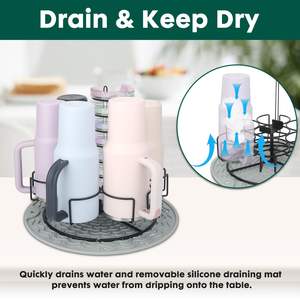 Organizador de Botellas de Agua, Escurridor para Vasos Stanley de 40 oz, Giratorio 360°, para Vasos Stanley, Owala, Yeti, Simple y Moderno - Product Image 2
