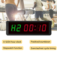 Jam Gym LED Mini portabel Timer latihan peralatan hitung mundur latihan Interval Stopwatch buatan plastik