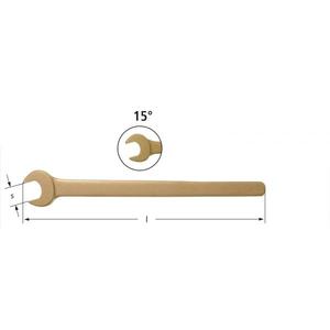 AMPCO - AP0022A Llave de extremo abierto mango largo 15 °, Aluminio Bronce (métrico) - Product Image 1