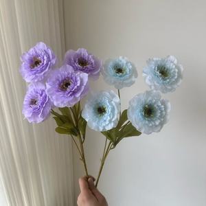 Fleurs de pivoine artificielles Junheyuan, 4 têtes sur une seule branche, décoration de mariage pour salon, meuble TV, table à manger - Product Image 2