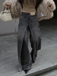 Alta calidad Y2K estilo New Rock Hip Hop Baggy pantalones vaqueros de pierna ancha <span class=keywords><strong>ropa</strong></span> de <span class=keywords><strong>mujer</strong></span> Vintage Straight Lady Denim Pantalones - Product Image 4
