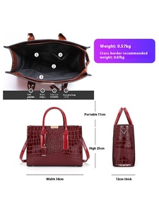 Borsa Tote da donna con motivo a <span class=keywords><strong>coccodrillo</strong></span> stile <span class=keywords><strong>europeo</strong></span> americano chiusura a cerniera nuova generazione transfrontaliera di tendenza del commercio estero globale - Product Image 4