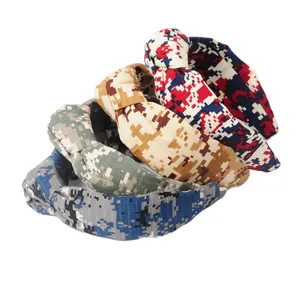 Mosaic Garbled Code Padded Twisted Knot Camouflage Headband Women Hairband