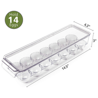 Cuisine 14 grilles en plastique transparent en forme d'oeuf conteneur de stockage plateaux à oeufs transparents boîte à oeufs