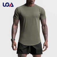 Gym Workout Fast Dry T Shirt Plain Logo personnalisé Hommes Slim Fit Mesh T Shirt Activewear Running Sports T Shirts