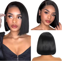 4x4 2x6 Wig bob depan renda Wig rambut manusia # 1B warna rambut Vietnam mentah produk jual Panas 2024 penjual Henan Beli banyak