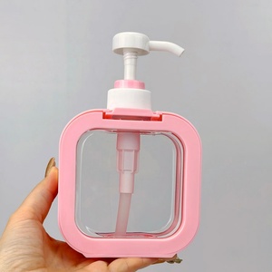 Free Sample 500ml <b>Empty</b> Lotion Hand Sanitizer Body Wash square Transparent Press Pump Head <b>Plastic</b> <b>Bottles</b> - Product Image 1