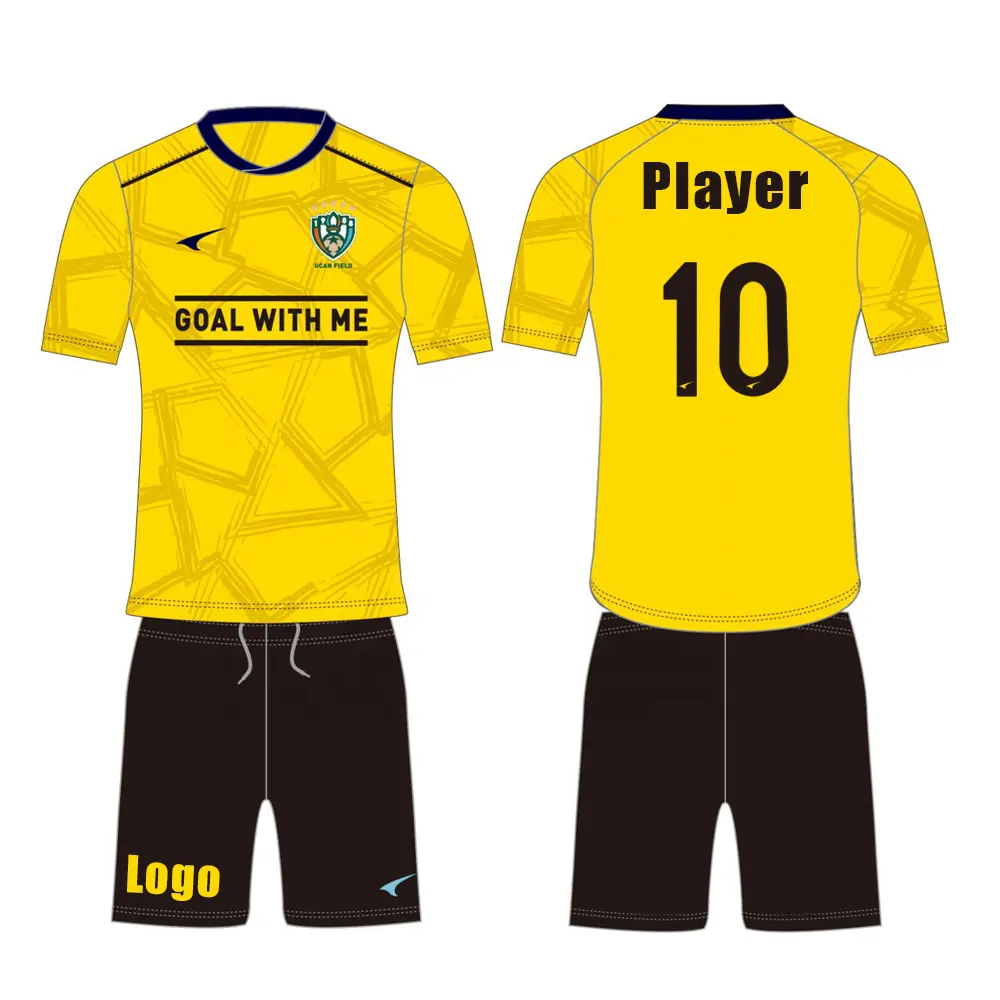 Camiseta de fútbol personalizada de alta calidad con logotipo de impresión de prensa auditiva personalizado para equipo de fútbol, ropa de fútbol, kit de uniforme de fútbol para hombre