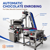TUORONG Nouvelle machine automatique d'enrobage au chocolat pour gâteaux, biscuits, caramel avec saupoudrage de noix