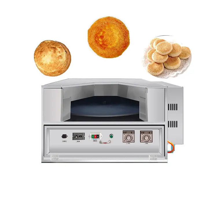 Kommerzielle rotierende flache Naan-Backbackmaschine elektrische Gas-Tandoor libanesische Chapati arabische Roti-Ofenmaschine