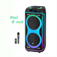 Altavoz Karaoke Inalámbrico NDR-820 de 8 Pulgadas con Bluetooth, Micrófono, Luces RGB Portátiles, Subwoofer 3D con Bajos Potentes, Ideal para Fiestas