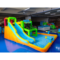 Château gonflable avec toboggan et piscine, équipement de jeu souple pour intérieur et extérieur, idéal pour les fêtes en jardin - En stock aux États-Unis