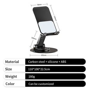 Wholesale Rotating Foldable Mobile Phone <b>Holder</b> 360 Degree White Black Flexible Rotatable Phone Stand with Logo - Product Image 4