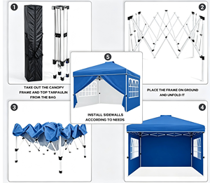 Carpas Plegables Personalizadas <span class=keywords><strong>para</strong></span> Exteriores con Marco <span class=keywords><strong>de</strong></span> Aluminio <span class=keywords><strong>de</strong></span> 10x10 pies, Carpas Publicitarias <span class=keywords><strong>para</strong></span> Ferias Comerciales y Eventos - Product Image 4