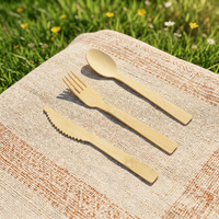 Couverts en bambou 100% Fourchette en bambou Couteau Cuillère Set Couverts en bambou réutilisables