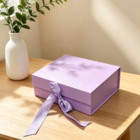 Boîte cadeau pliable écologique en gros avec ruban, boîte en carton pliable pour cosmétiques, boîte pliable magnétique verte personnalisée