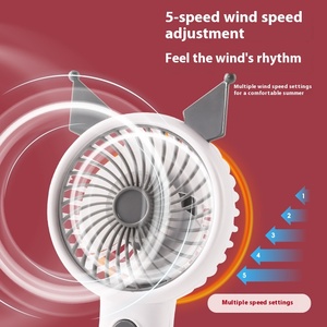 Quạt <span class=keywords><strong>mini</strong></span> gió nhẹ 5 tốc độ hoạt hình quạt điện cầm tay sạc USB phù hợp cho học sinh sử dụng - Product Image 6