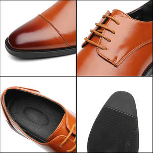 Chaussures habillées pour hommes en cuir noir et marron, taille 37-48, bout carré, style derby, chaussures de cérémonie, chaussures de mariage, 706-1 - Product Image 5