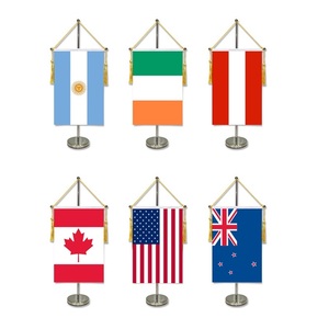 Bandiere <span class=keywords><strong>con</strong></span> bandiera in poliestere da tavolo a forma di <span class=keywords><strong>T</strong></span> 20*30cm bandiere da tavolo sospese - Product Image 6