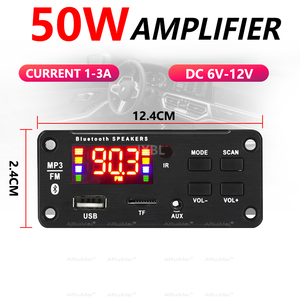 Module amplificateur 2x25W 50W pour amplificateur 5.0, DC 6-12V, affichage à distance, USB, TF, AUX, mini amplificateur audio pour voiture et maison, haut-parleur <span class=keywords><strong>DIY</strong></span> - Product Image 4